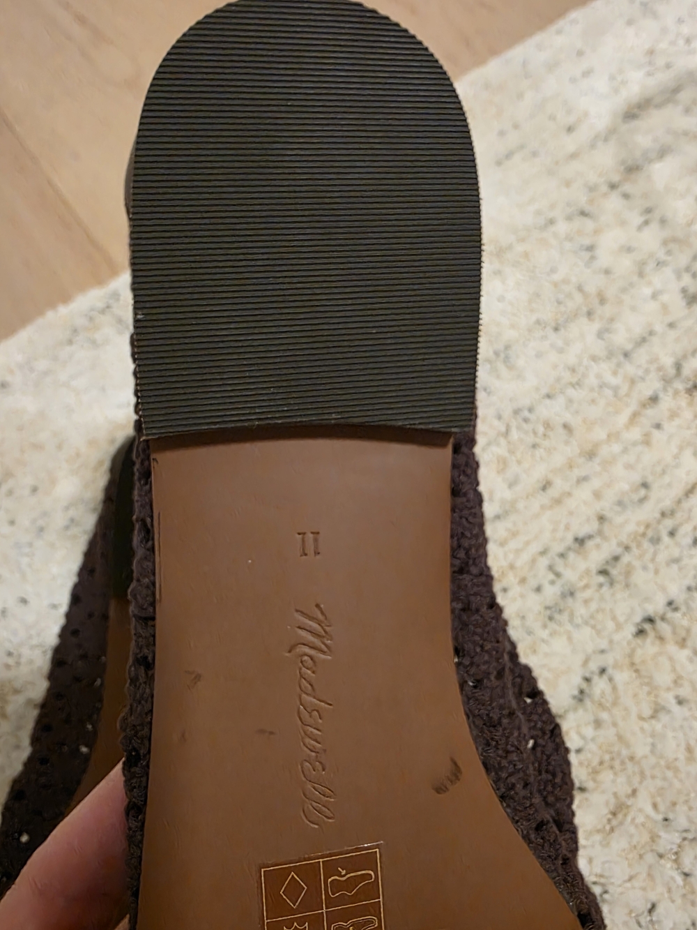 Madewell Mylie Crochet Ballet Flats Brown Size 11 - Picture 4 of 7